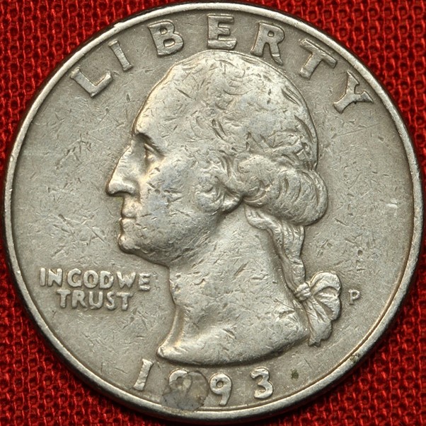 Washington silver quarter in excellent condition
