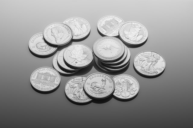 multiple silver coins